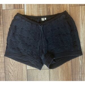 Anthropologie E By Eloise Black Crochet Shorts